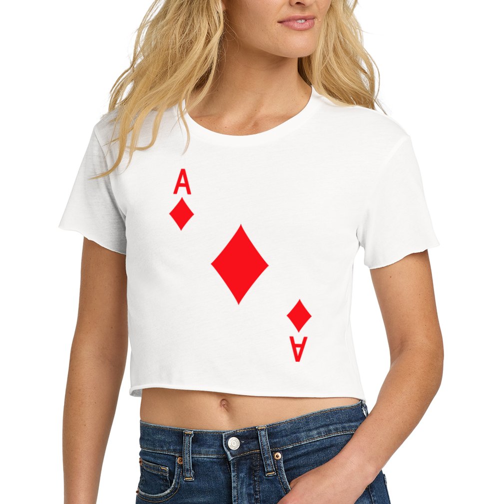 Ace Of Diamonds Playing Card Crop Top