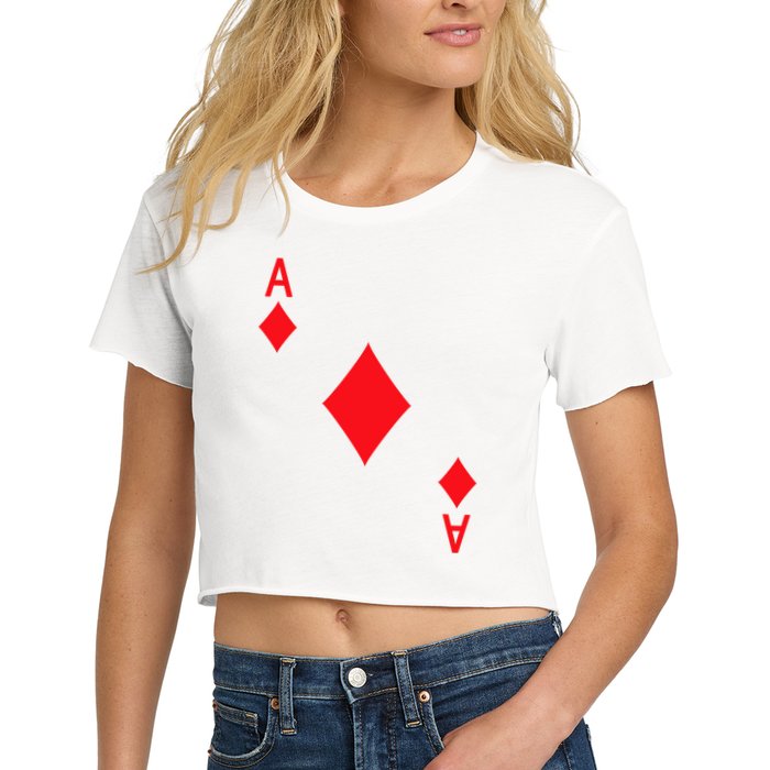 Ace Of Diamonds Playing Card Crop Top