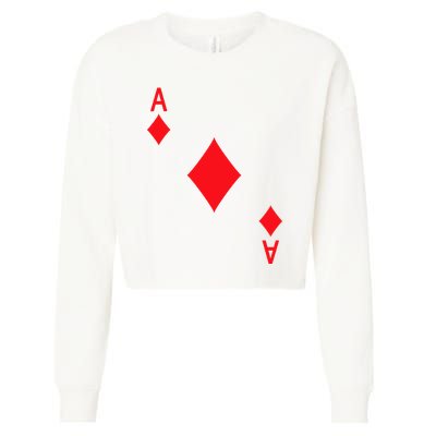 Ace Of Diamonds Playing Card Cropped Pullover Crew