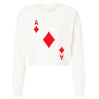 Ace Of Diamonds Playing Card Cropped Pullover Crew