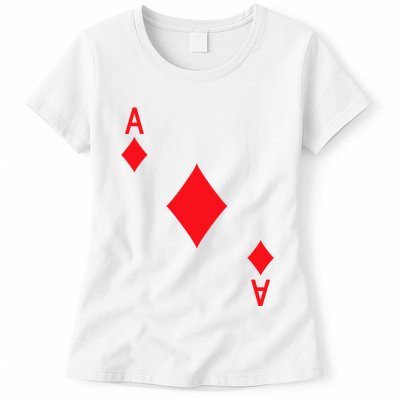 Ace Of Diamonds Playing Card Womens T-Shirt