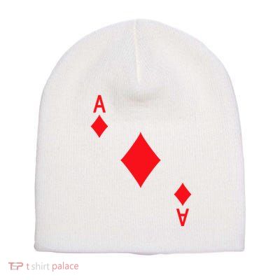 Ace Of Diamonds Playing Card Short Acrylic Beanie