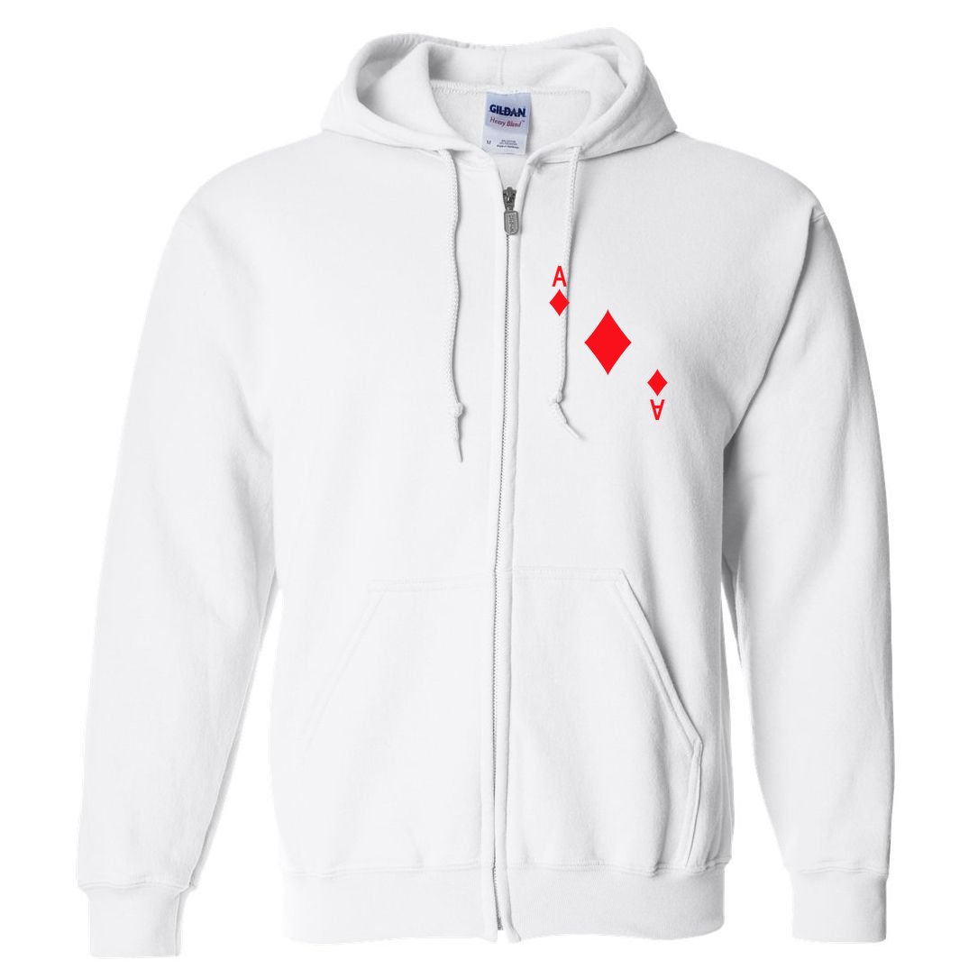 Ace Of Diamonds Playing Card Full Zip Hoodie