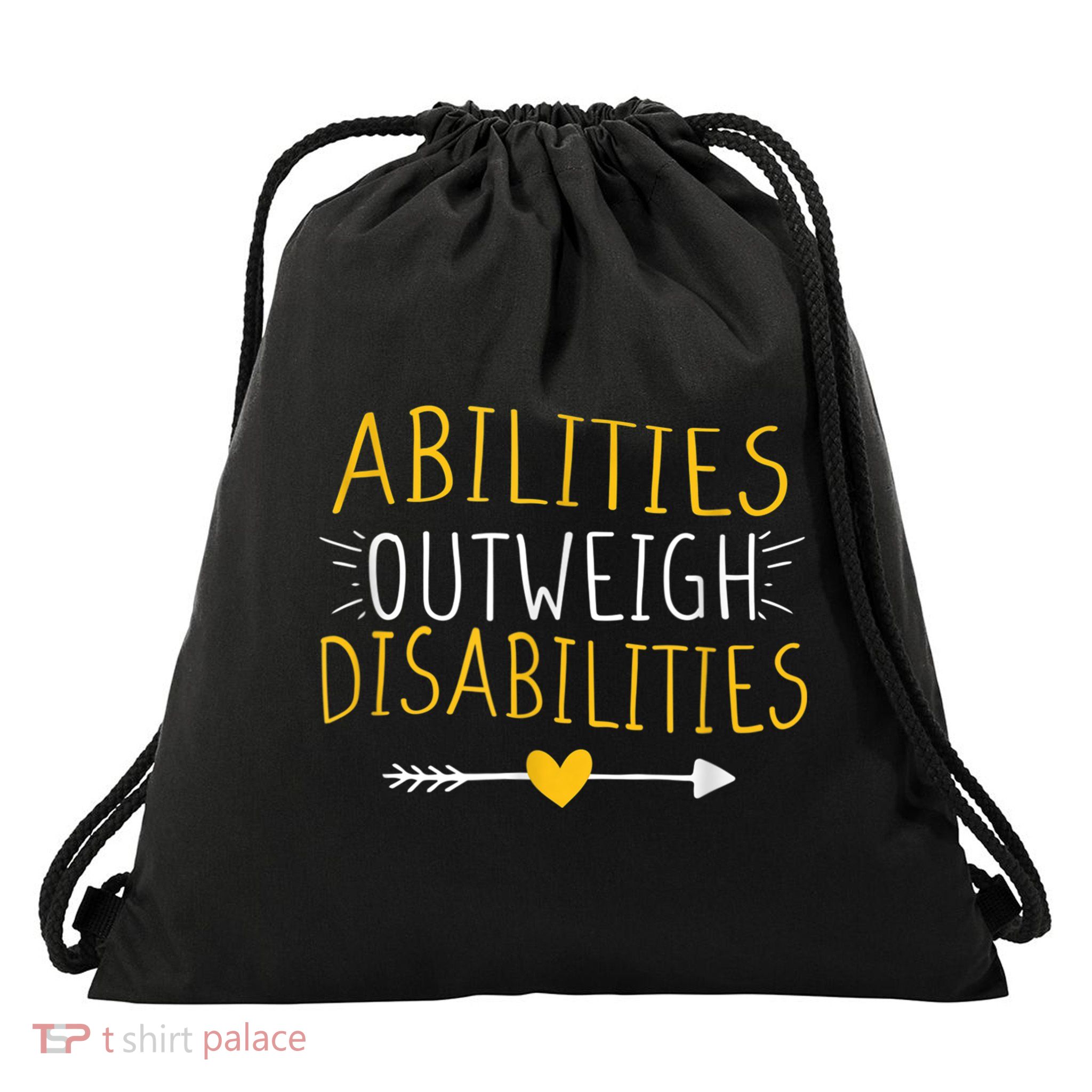Abilities Outweigh Disabilities Autism Awareness m.e.n Wom.e.n Drawstring Bag