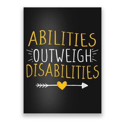 Abilities Outweigh Disabilities Autism Awareness m.e.n Wom.e.n Poster