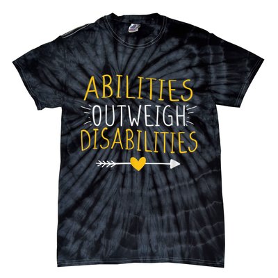 Abilities Outweigh Disabilities Autism Awareness m.e.n Wom.e.n Tie-Dye T-Shirt