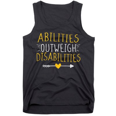 Abilities Outweigh Disabilities Autism Awareness m.e.n Wom.e.n Tank Top