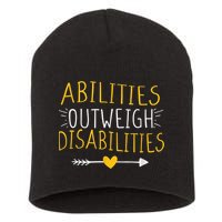 Abilities Outweigh Disabilities Autism Awareness m.e.n Wom.e.n Short Acrylic Beanie