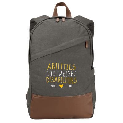 Abilities Outweigh Disabilities Autism Awareness m.e.n Wom.e.n Cotton Canvas Backpack