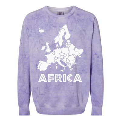 Africa Or Europe Ironic Sarcastic Weird Funny Meme Humor Colorblast Crewneck Sweatshirt