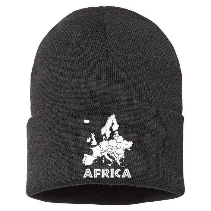 Africa Or Europe Ironic Sarcastic Weird Funny Meme Humor Sustainable Knit Beanie