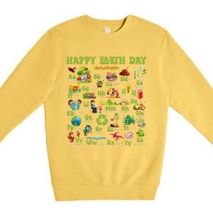 Abcs Of Earth Day Teacher Save Our Planet Nature Environment Premium Crewneck Sweatshirt