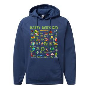 Abcs Of Earth Day Teacher Save Our Planet Nature Environment Performance Fleece Hoodie