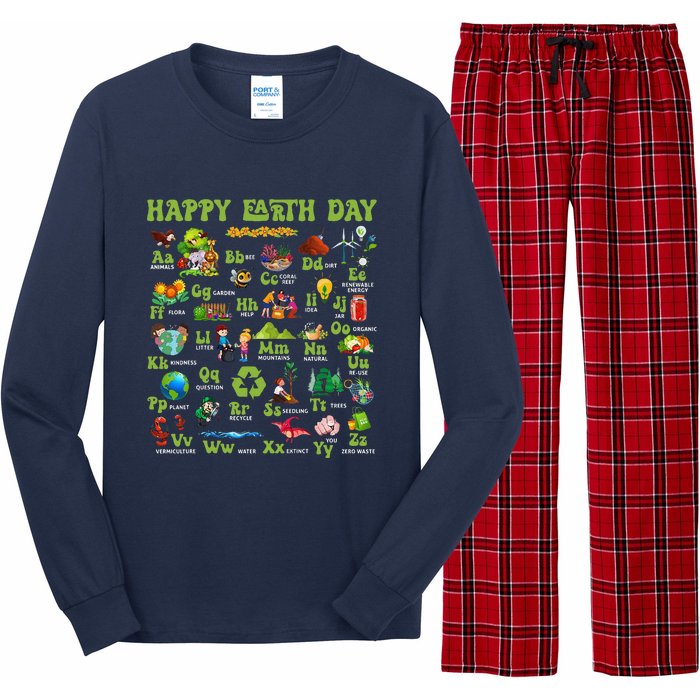 Abcs Of Earth Day Teacher Save Our Planet Nature Environment Long Sleeve Pajama Set