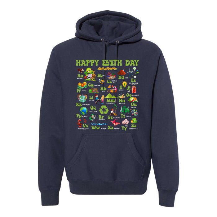 Abcs Of Earth Day Teacher Save Our Planet Nature Environment Premium Hoodie