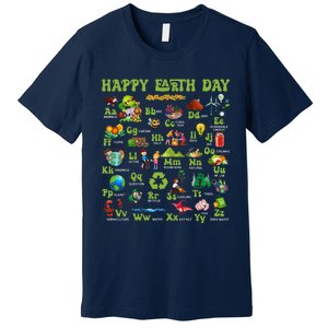 Abcs Of Earth Day Teacher Save Our Planet Nature Environment Premium T-Shirt