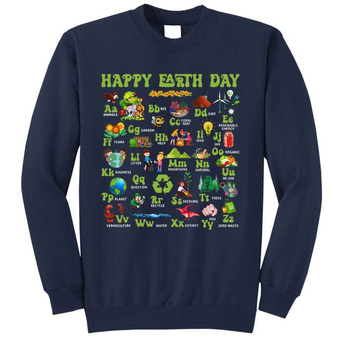 Abcs Of Earth Day Teacher Save Our Planet Nature Environment Tall Sweatshirt