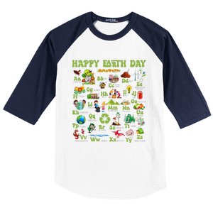 Abcs Of Earth Day Teacher Save Our Planet Nature Environment Baseball Sleeve Shirt