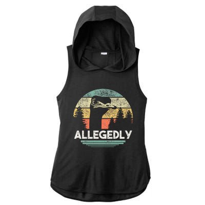 Allegedly Ostrich Funny Bird Lover Ladies PosiCharge Tri-Blend Wicking Draft Hoodie Tank