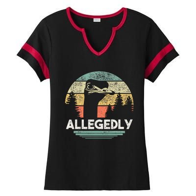 Allegedly Ostrich Funny Bird Lover Ladies Halftime Notch Neck Tee