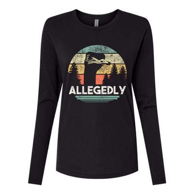 Allegedly Ostrich Funny Bird Lover Womens Cotton Relaxed Long Sleeve T-Shirt