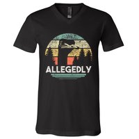 Allegedly Ostrich Funny Bird Lover V-Neck T-Shirt