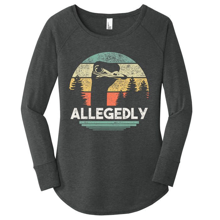 Allegedly Ostrich Funny Bird Lover Women's Perfect Tri Tunic Long Sleeve Shirt