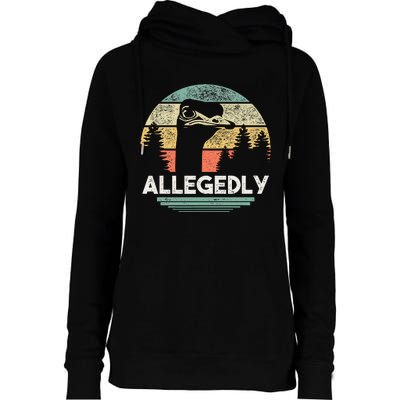 Allegedly Ostrich Funny Bird Lover Womens Funnel Neck Pullover Hood