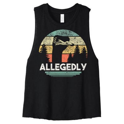 Allegedly Ostrich Funny Bird Lover Women's Racerback Cropped Tank