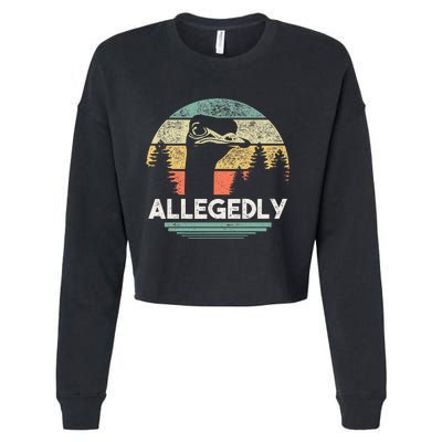 Allegedly Ostrich Funny Bird Lover Cropped Pullover Crew