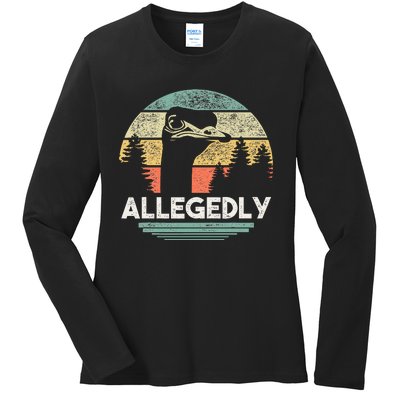 Allegedly Ostrich Funny Bird Lover Ladies Long Sleeve Shirt