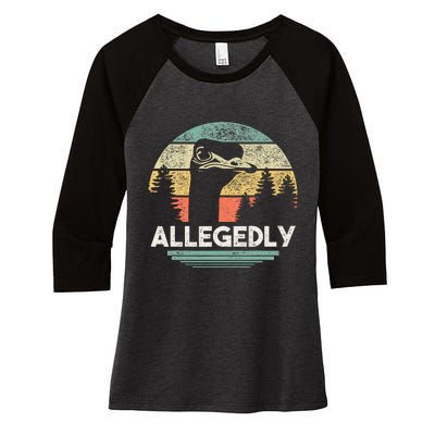 Allegedly Ostrich Funny Bird Lover Women's Tri-Blend 3/4-Sleeve Raglan Shirt