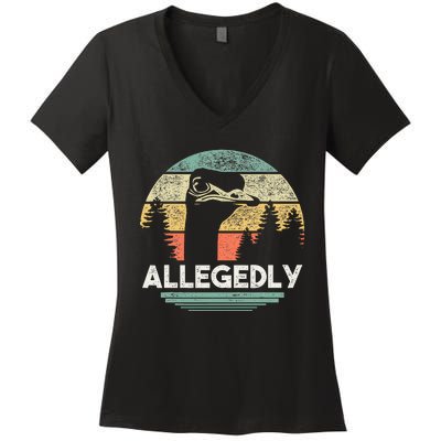 Allegedly Ostrich Funny Bird Lover Women's V-Neck T-Shirt