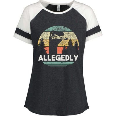 Allegedly Ostrich Funny Bird Lover Enza Ladies Jersey Colorblock Tee