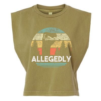 Allegedly Ostrich Funny Bird Lover Garment-Dyed Women's Muscle Tee