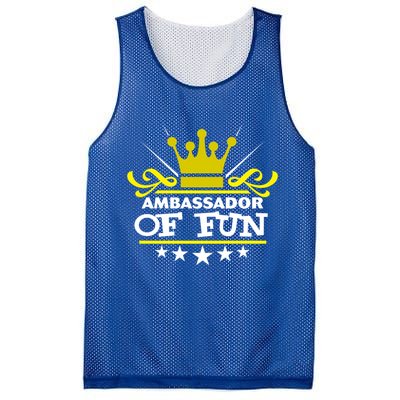 Ambassador Of Fun Funny Saying Costume Party Starter White Funny Gift Mesh Reversible Basketball Jersey Tank