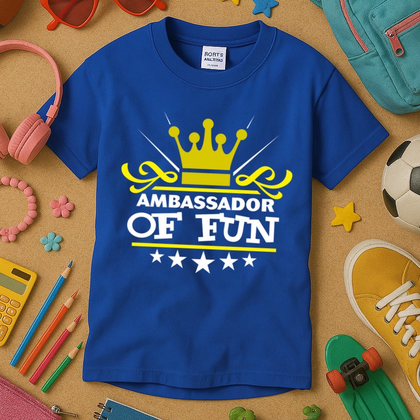 Ambassador Of Fun Funny Saying Costume Party Starter White Funny Gift Kids T-Shirt