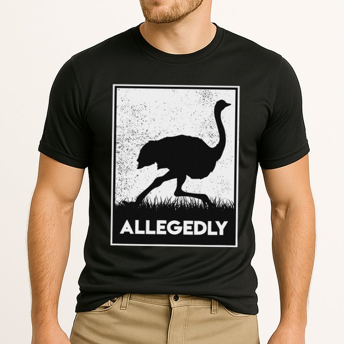 Allegedly Ostrich Funny Flightless Bird Cooling Performance Crew T-Shirt