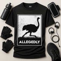 Allegedly Ostrich Funny Flightless Bird Cooling Performance Crew T-Shirt