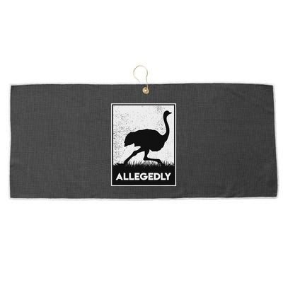 Allegedly Ostrich Funny Flightless Bird Large Microfiber Waffle Golf Towel
