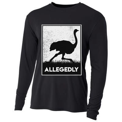 Allegedly Ostrich Funny Flightless Bird Cooling Performance Long Sleeve Crew
