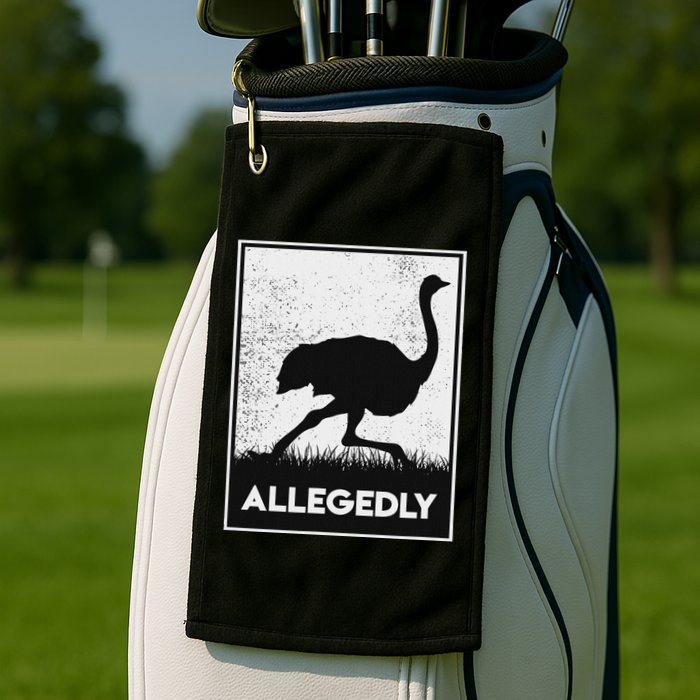 Allegedly Ostrich Funny Flightless Bird Golf Towel