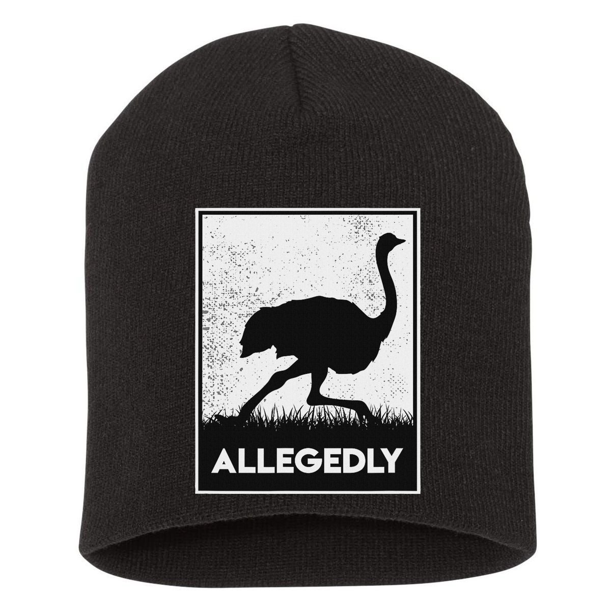 Allegedly Ostrich Funny Flightless Bird Short Acrylic Beanie