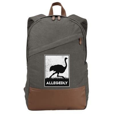 Allegedly Ostrich Funny Flightless Bird Cotton Canvas Backpack
