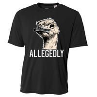 Allegedly Ostrich Funny Flightless Bird Face Design Cooling Performance Crew T-Shirt