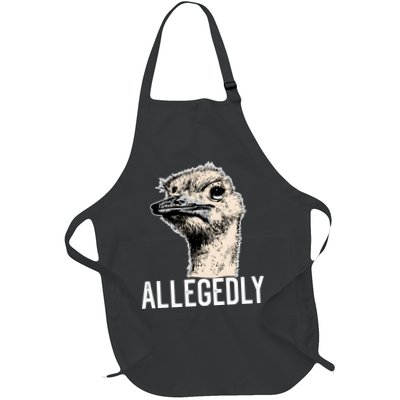 Allegedly Ostrich Funny Flightless Bird Face Design Apron