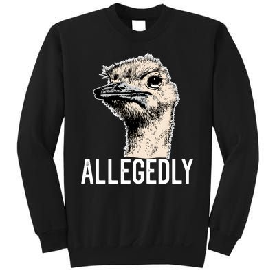 Allegedly Ostrich Funny Flightless Bird Face Design Sweatshirt