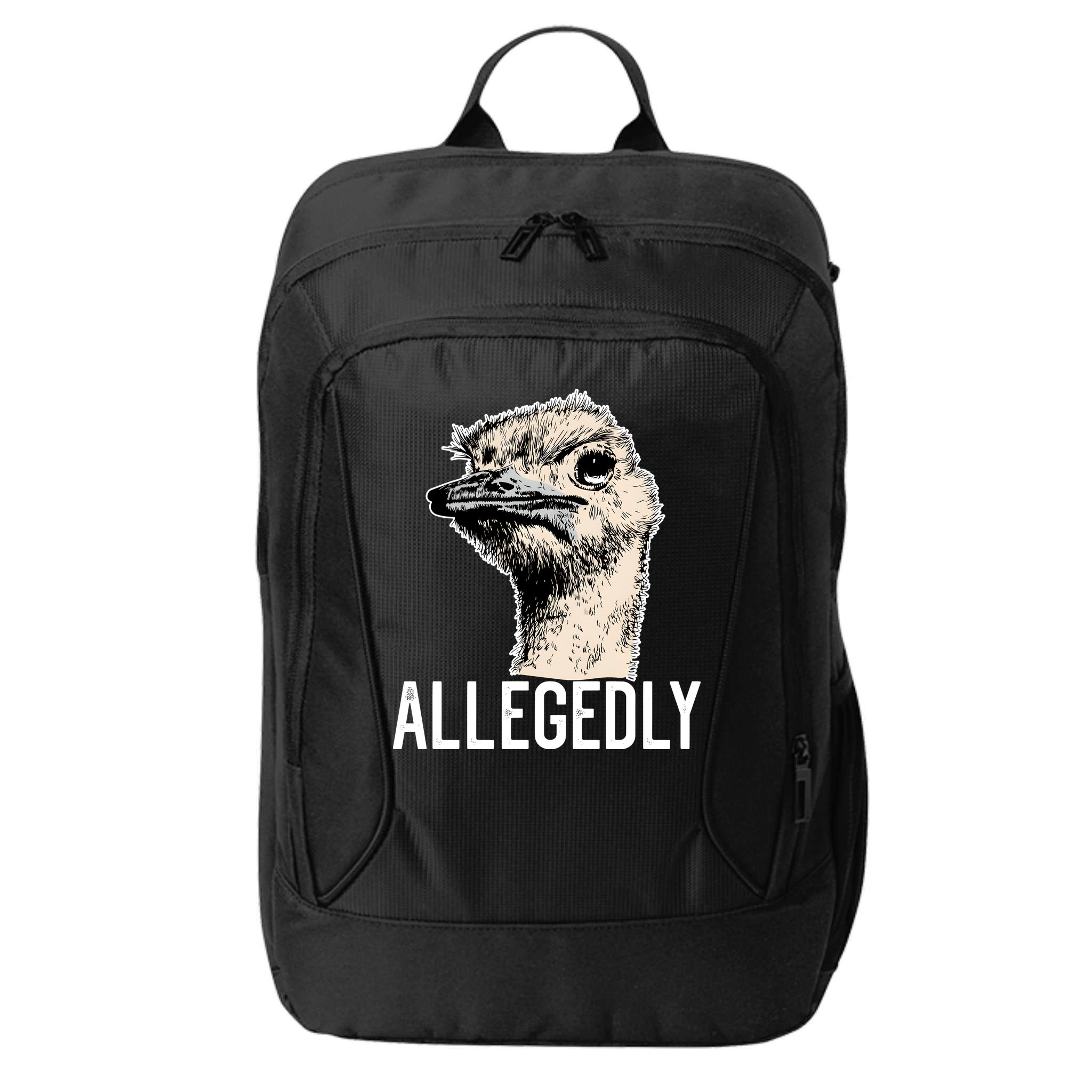 Allegedly Ostrich Funny Flightless Bird Face Design City Backpack