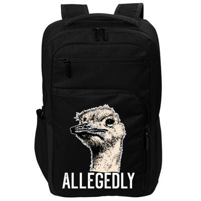 Allegedly Ostrich Funny Flightless Bird Face Design Impact Tech Backpack
