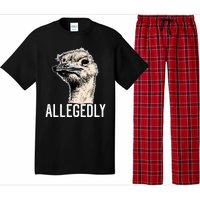 Allegedly Ostrich Funny Flightless Bird Face Design Pajama Set